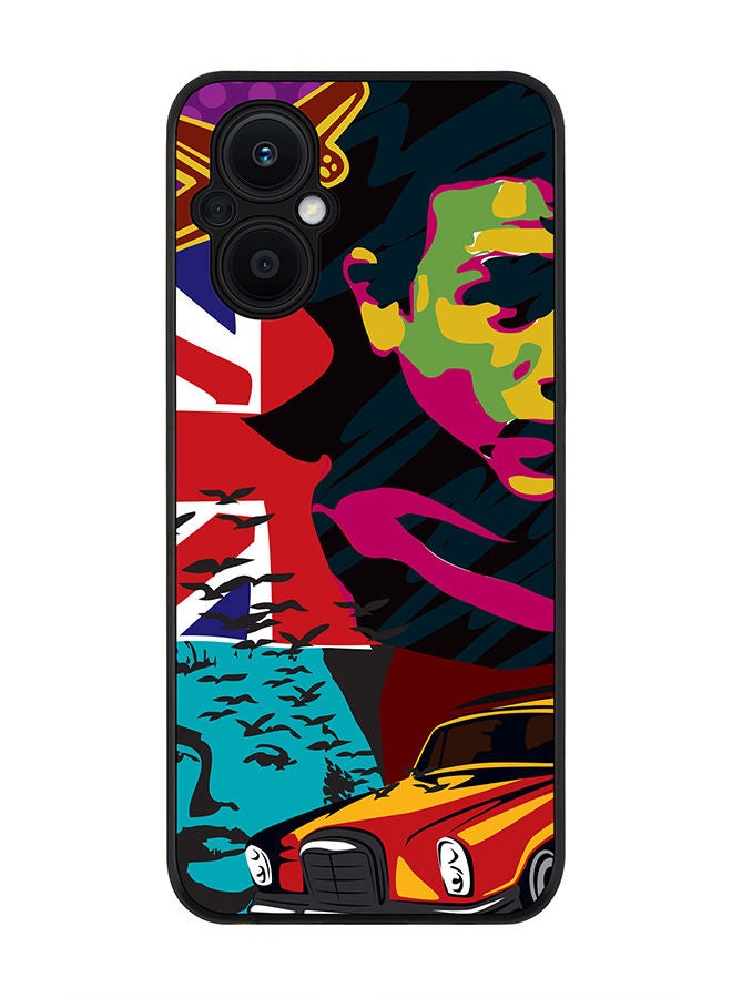 Stylizedd Rugged Black edge case for Oppo Reno7 Z  Slim fit Soft Case Flexible Rubber Edges Anti Drop TPU Gel Thin Cover - Retro Spy - Image 1