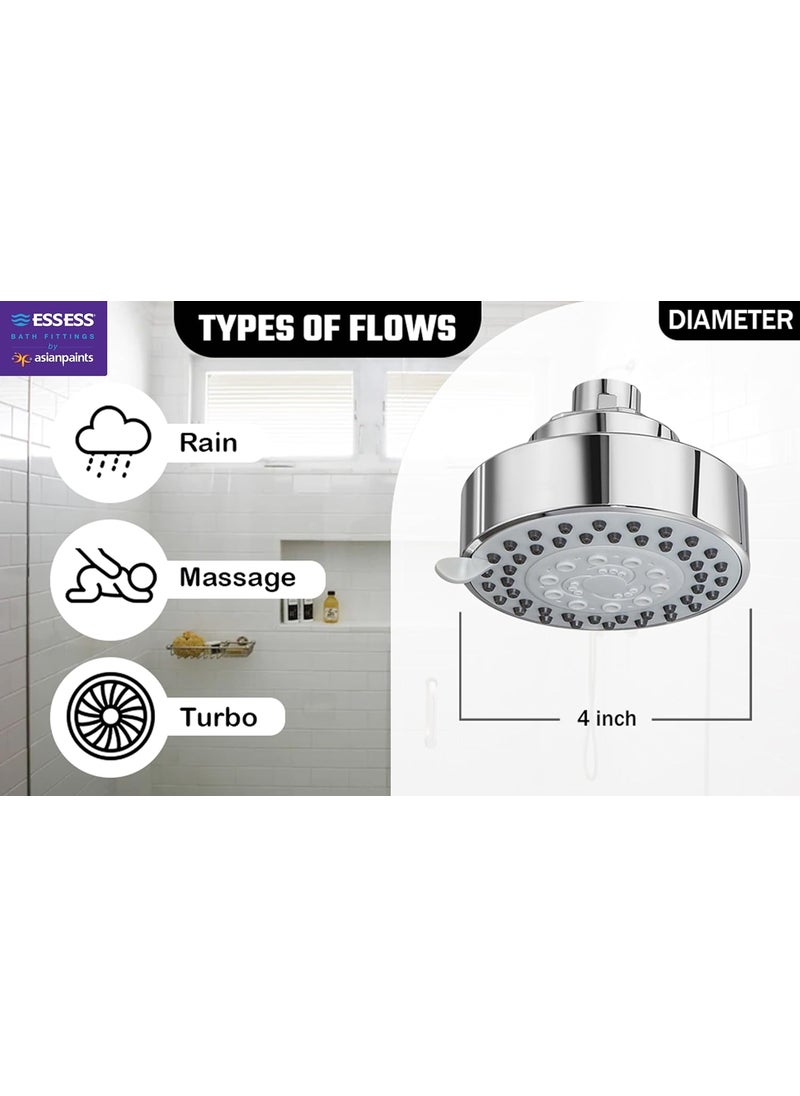 Asian Paints ESSESS by Asian Paints 4 inches Overhead Shower Flow without Arm Shower With High Flow Feature with Sleek Design 3 Years Warranty  - Image 3