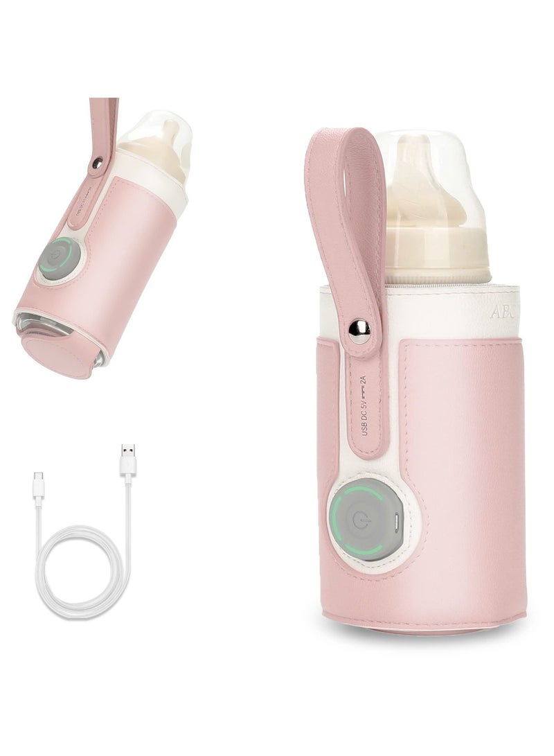 Excefore Portable Bottle Warmer, Bottle Warmer with 2A USB Wall Charger, with 3 Temperature Control, USB Baby Bottle Warmer for Breastmilk or Formula for Travel and Other Outdoor Activities - Image 1