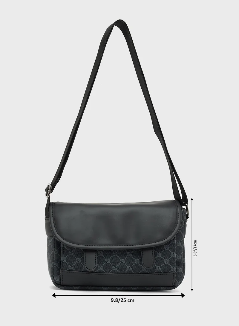 Robert Wood Printed Crossbody Messenger Bag