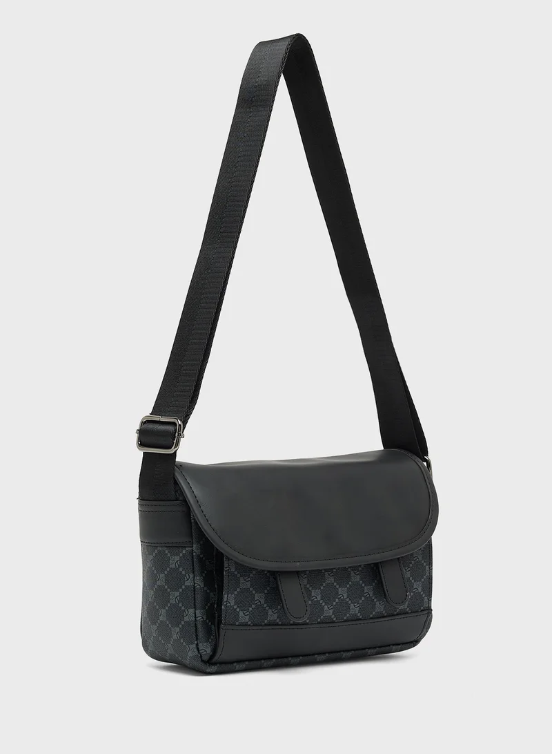 Robert Wood Printed Crossbody Messenger Bag