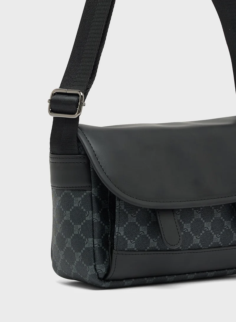 Robert Wood Printed Crossbody Messenger Bag