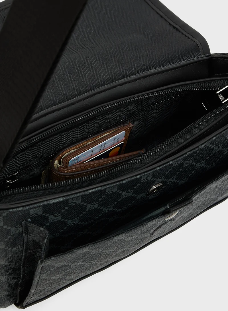 Robert Wood Printed Crossbody Messenger Bag