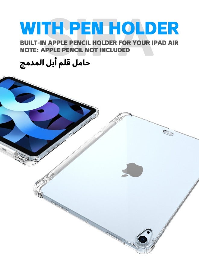iPad Air 2024 (6th Generation) 11-Inch Case, Shockproof Tablet Protective Case with Four Corner Anti-Fall Airbags, Slim Silicone Anti-Drop Cover with Pencil Holder for iPad Air 6 2024 11 inch, Clear  - Image 3