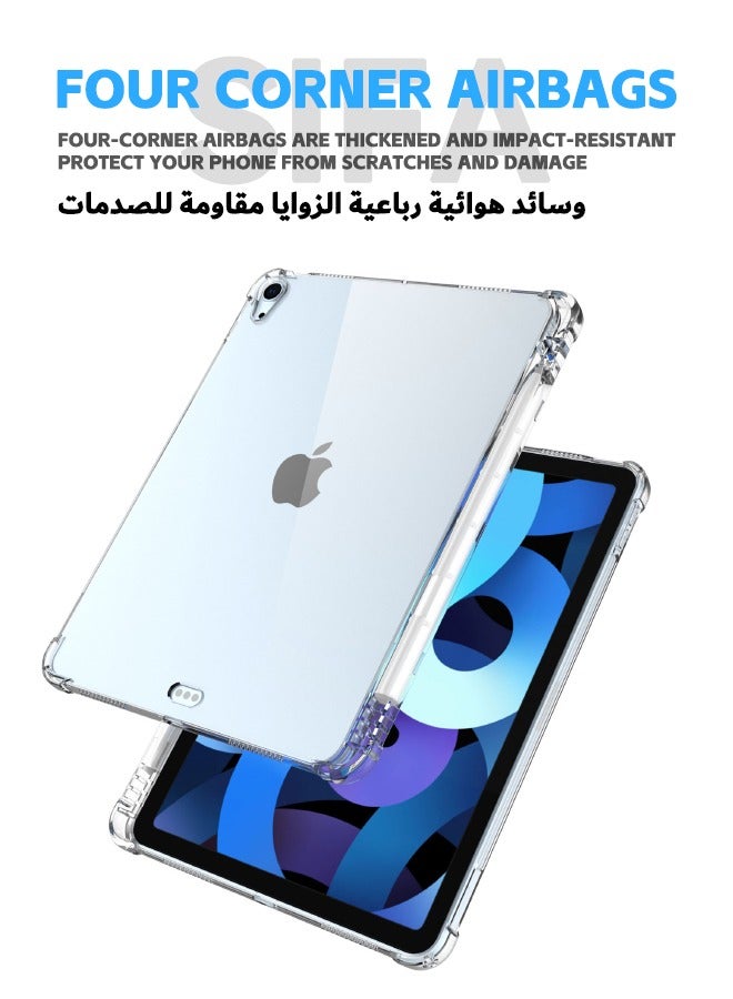 iPad Air 2024 (6th Generation) 11-Inch Case, Shockproof Tablet Protective Case with Four Corner Anti-Fall Airbags, Slim Silicone Anti-Drop Cover with Pencil Holder for iPad Air 6 2024 11 inch, Clear  - Image 4