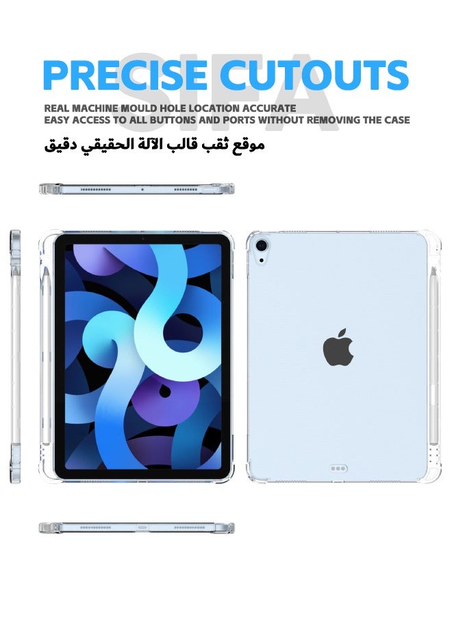 iPad Air 2024 (6th Generation) 11-Inch Case, Shockproof Tablet Protective Case with Four Corner Anti-Fall Airbags, Slim Silicone Anti-Drop Cover with Pencil Holder for iPad Air 6 2024 11 inch, Clear  - Image 5