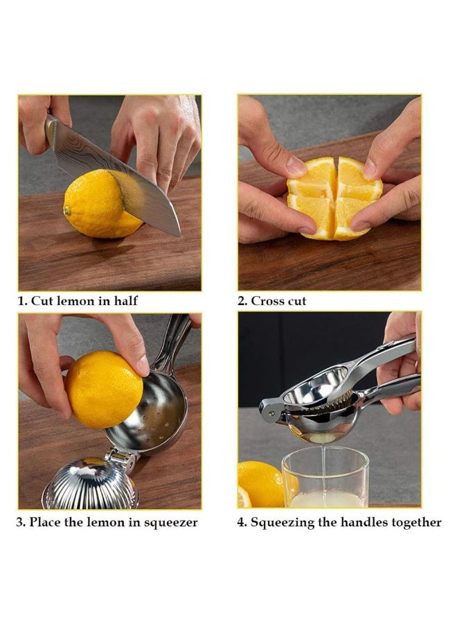 JZS Lemon Squeezer, Hand Manual Large Heavy Duty Hand Juicer for Lemon, Stainless Steel Hand Press Citrus Juicer, Lime Squeezer Bar Tool(Gold) - Image 3