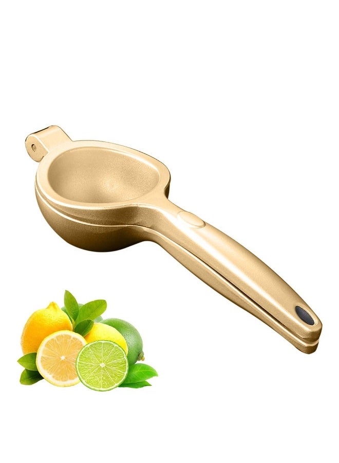 JZS Lemon Squeezer, Hand Manual Large Heavy Duty Hand Juicer for Lemon, Stainless Steel Hand Press Citrus Juicer, Lime Squeezer Bar Tool(Gold)