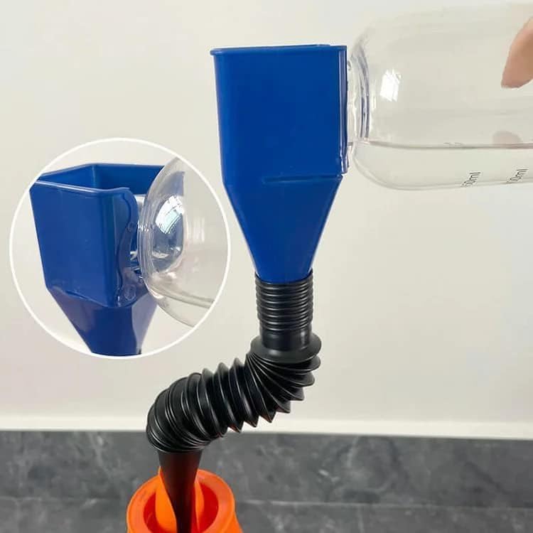 Generic ARUP Plastic Clasp AntiSpill Fuel Transferring Funnel With RemovableRetractable Hose No Spilling Universal Clipon Funnel For Dispensing Petrol Diesel Water Oil Fuel Coolant Kerosene 1  - Image 3