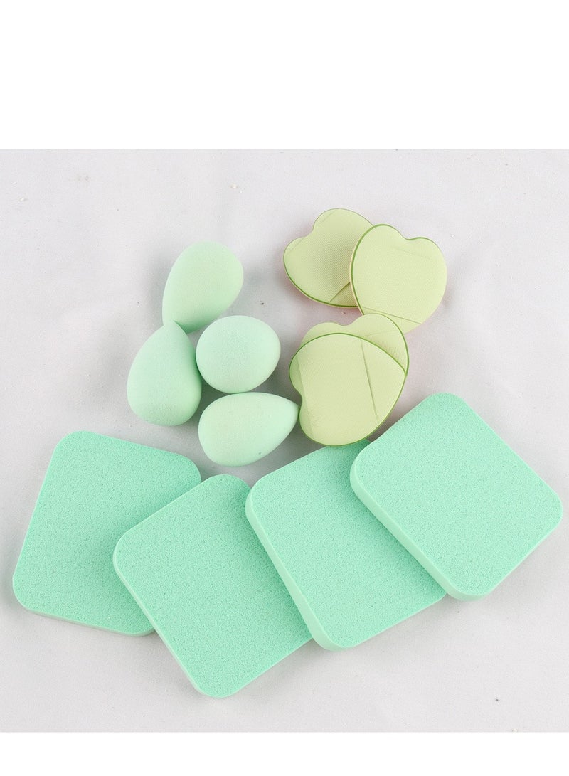 JOSQUEWNN Makeup Brush Set 33Pcs Makeup Tool Set, Premium Synthetic Foundation Powder Concealers Eye Shadows Blush Makeup Brushes Powder Puff, Green, 33 Piece Set.  - Image 4