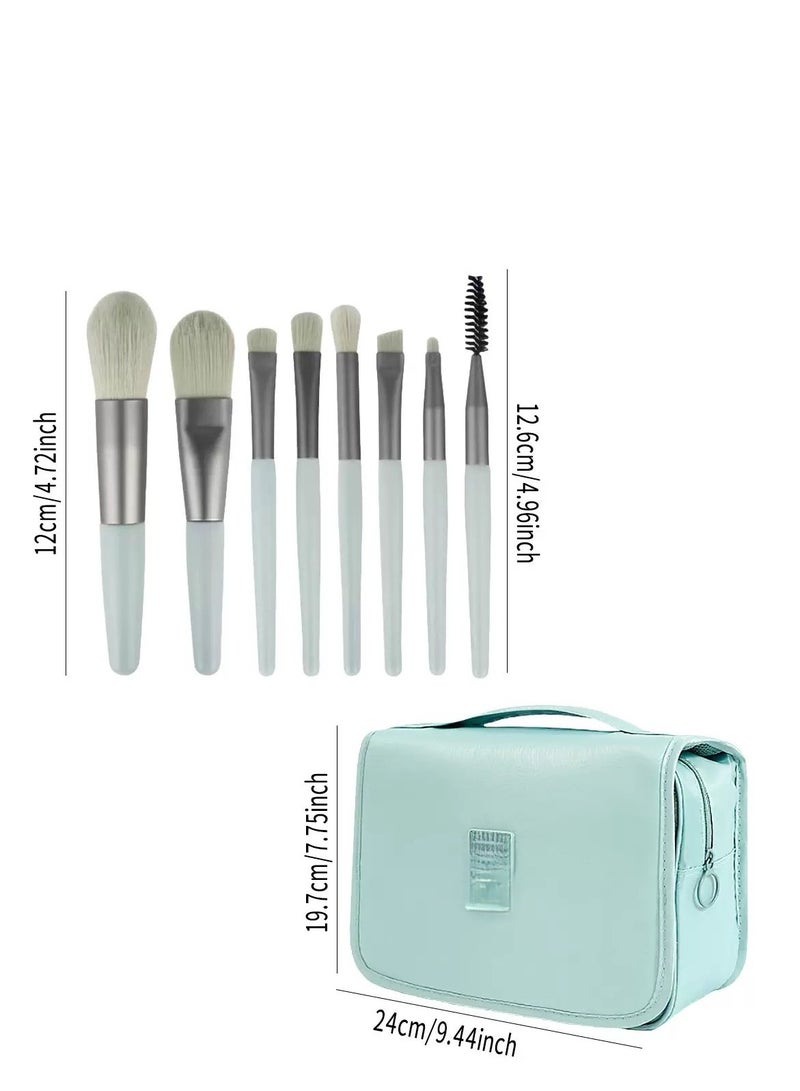JOSQUEWNN Makeup Brush Set 33Pcs Makeup Tool Set, Premium Synthetic Foundation Powder Concealers Eye Shadows Blush Makeup Brushes Powder Puff, Green, 33 Piece Set.  - Image 5