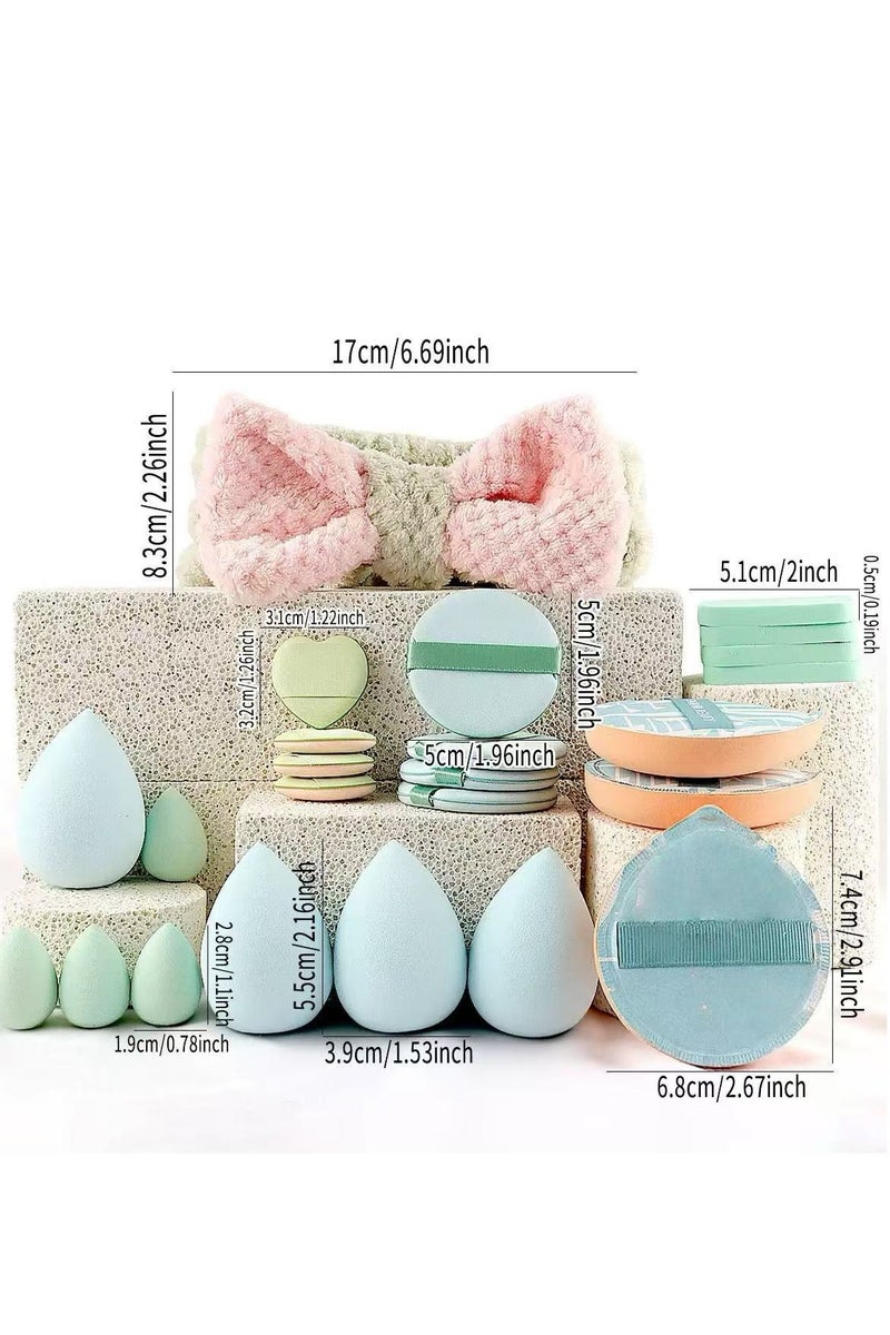 جوسكوين مجموعة فرش مكياج 33 قطعة، طقم أدوات مكياج، شعيرات صناعية عالية الجودة لتوزيع كريم الأساس، البودرة، الكونسلر، ظلال العيون، أحمر الخدود، فرش مكياج، إسفنجة بودرة، باللون الأخضر، مجموعة مكونة من 33 قطعة. - Image 5