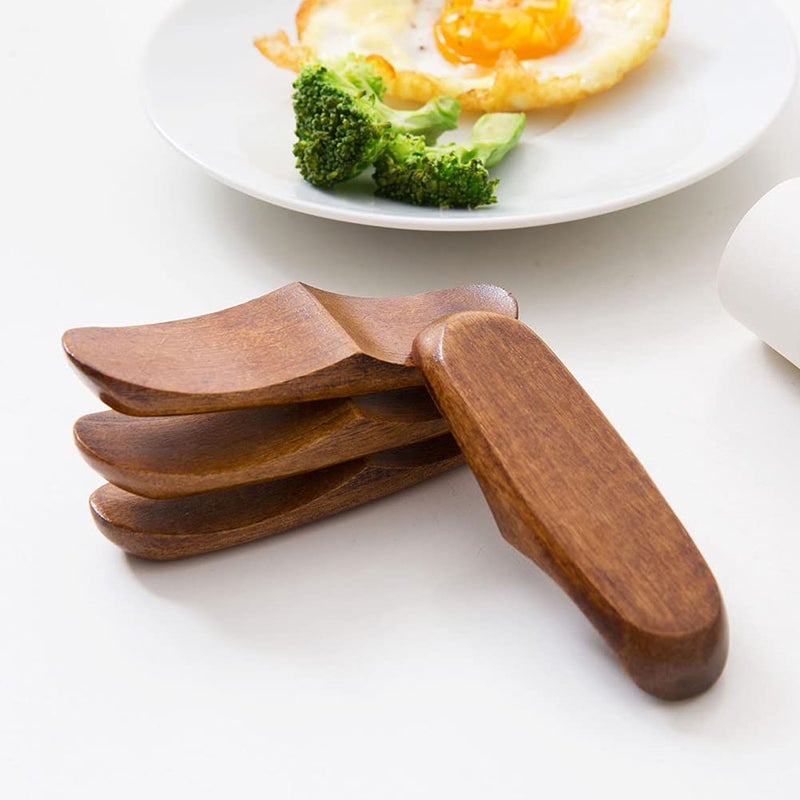 AKOAK AKOAK 6 Pcs Wooden Chopstick Stand  Simple Style Pillow Shape Chopstick Rest for Dinner Spoon Fork  Kitchen Tables Decoration Accessories 