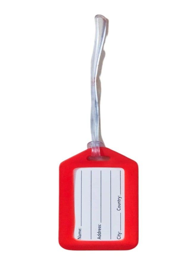 كيدولتز بطاقات تعريف الأمتعة من كيدولتز (عبوة من 12 بطاقة)، بطاقات ذكية لحقائب السفر، والحقائب المدرسية، وما إلى ذلك، لتسهيل التعرف على الحقائب. متوفرة بشريط سيليكون (أحمر). - Image 2