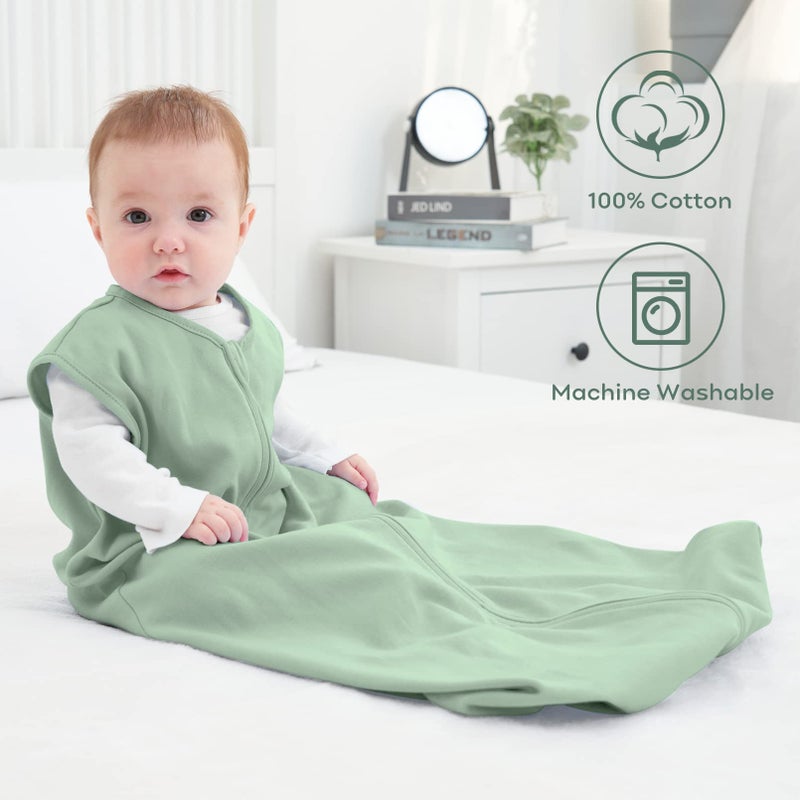 يووفوس Yoofoss Baby Sleep Sack 6-12 Months Wearable Blanket for Babies 100% Cotton 2-Way Zipper TOG 0.5 Toddler Sleeping Sack 3 Pack, Soft Lightweight Sleep Sacks - Image 2