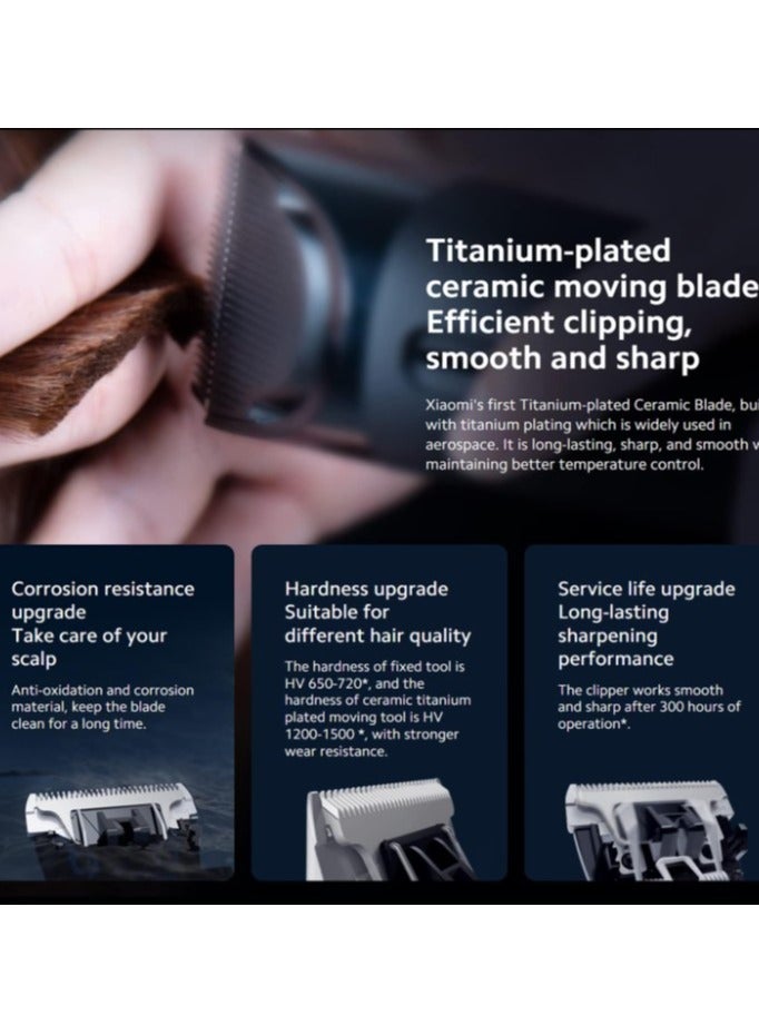 Xiaomi Hair Clipper, Professional Hair Clippers for Men with 14 Length Comb Settings and 5 Styling Precision Length Settings, Titanium-Plated Ceramic  Head, Cordless Hair Clippers for Men/Kids - Image 3