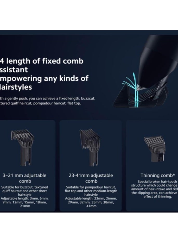 Xiaomi Hair Clipper, Professional Hair Clippers for Men with 14 Length Comb Settings and 5 Styling Precision Length Settings, Titanium-Plated Ceramic  Head, Cordless Hair Clippers for Men/Kids - Image 4