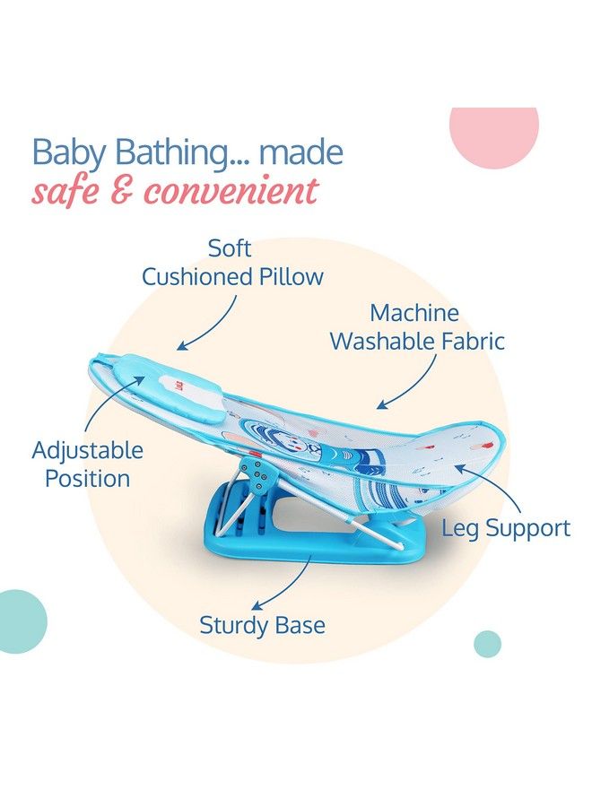 Luvlap كرسي استحمام للأطفال حديثي الولادة من Happy Wheels بعمر 0 6 أشهر، كرسي استحمام للأطفال بـ 3 أوضاع، قابل للتعديل، قابل للغسل، مقعد كبير من الشبكة الناعمة (متعدد الألوان) - Image 3