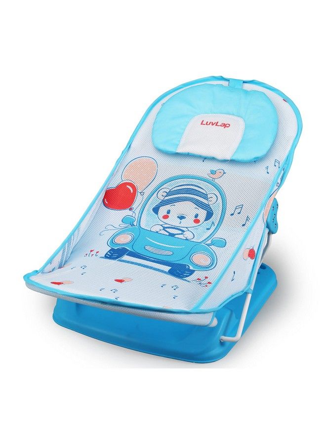 Luvlap كرسي استحمام للأطفال حديثي الولادة من Happy Wheels بعمر 0 6 أشهر، كرسي استحمام للأطفال بـ 3 أوضاع، قابل للتعديل، قابل للغسل، مقعد كبير من الشبكة الناعمة (متعدد الألوان) - Image 2