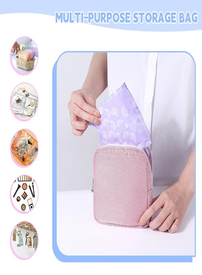 Playexen Period Bag, Sanitary Napkin Storage Bag, Period Pouches Menstrual Pad Bag Tampon Holder for Purse (Glitter-Pink - Image 4