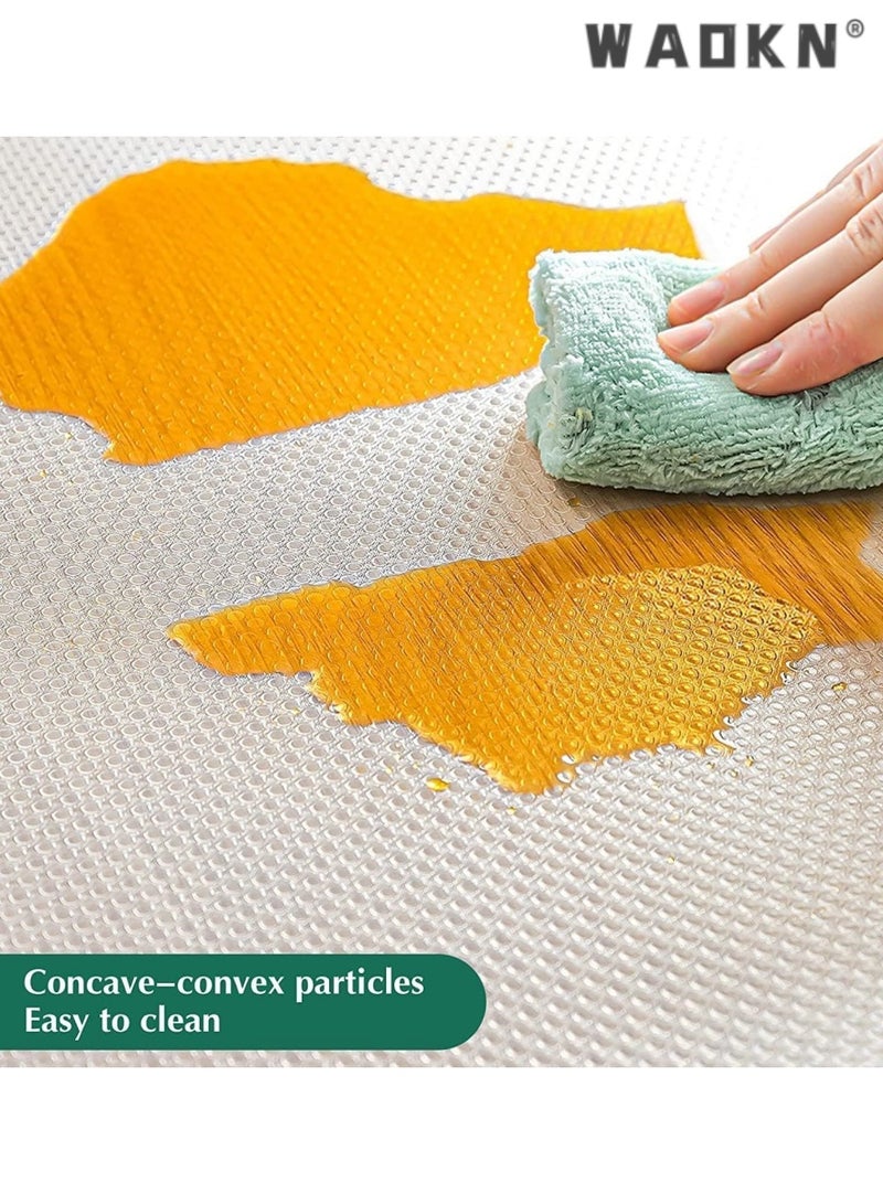 دبليو أيه أو كي أن رفوف المطبخ طوقا 2 لفة كبيرة ( 45 × 150cm ) غير عصا درج طوقا ، ومكافحة زلة الغذاء الصف إيفا درج طوقا ، ومكافحة التلوث طوقا رفوف والثلاجات ، من السهل نظيفة ودائمة وسادة حامي  - Image 5