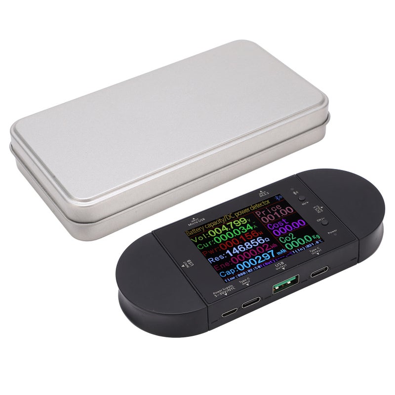 مقياس USB: شاشة TFT عالية الوضوح بحجم 2.4 بوصة، كشف شامل، مقياس طاقة Type C و USB - إعدادات أمان قابلة للتخصيص، كاشف بروتوكول الشحن السريع للأجهزة المحمولة ومصادر الطاقة التيار المستمر - Image 1