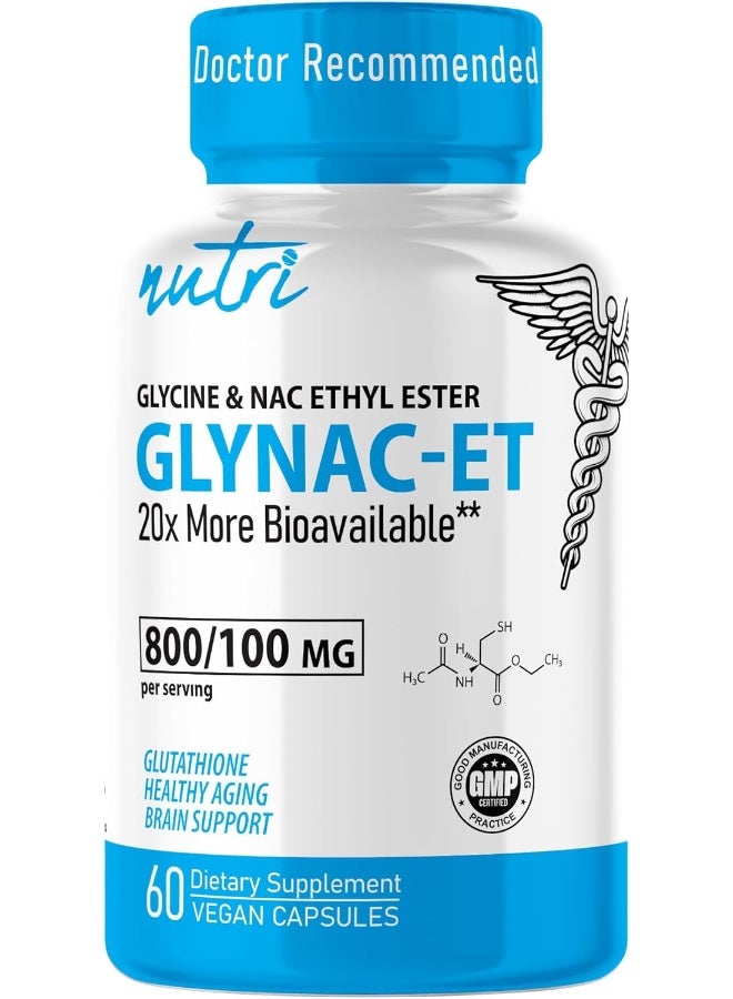 Nature'S Fusions مكمل جلايناك-إيت ن-أسيتيل سيستين إيثيل إستير - 20 ضعفًا من التوافر البيولوجي مقارنة بجلايناك - مكمل مضاد للشيخوخة من الجلايسين ون-أسيتيل سيستين إيثيل إستير، يعزز الجلوتاثيون (60 كبسولة) - Image 1