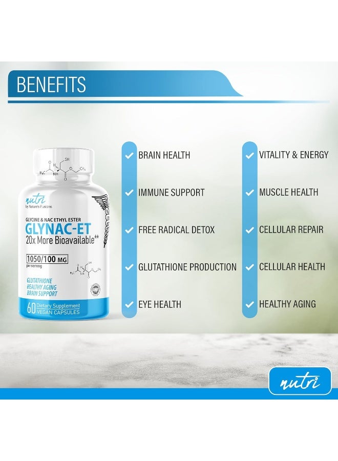 Nature'S Fusions مكمل جلايناك-إيت ن-أسيتيل سيستين إيثيل إستير - 20 ضعفًا من التوافر البيولوجي مقارنة بجلايناك - مكمل مضاد للشيخوخة من الجلايسين ون-أسيتيل سيستين إيثيل إستير، يعزز الجلوتاثيون (60 كبسولة) - Image 3