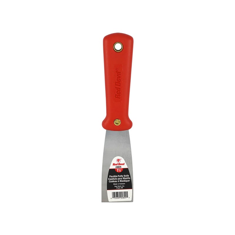 Red Devil سكين معجون الشيطان الأحمر 4824 1-1/2 بوصة مرنة، سوداء - Image 1