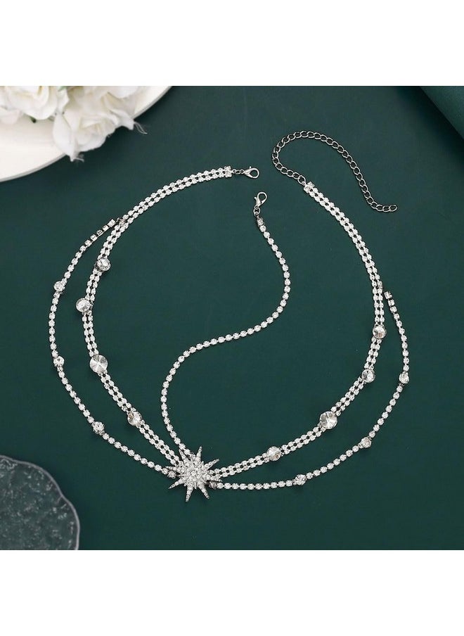 Rhinestone Wedding Head Chain Jewelry Silver Star Headband Sparkly Cryatal Headpiece Head Chain Bridal Hair Accessory For Women - pzsku/Z0718FCB29A48E4A850B3Z/45/_/1718644234/d981d5d8-315c-4164-be61-0fedddd57d51