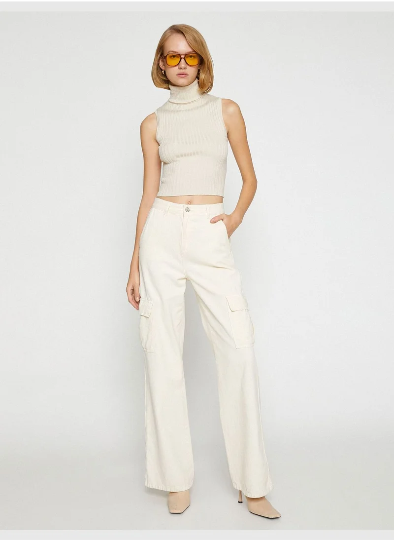 كوتون Tricot Tanktop Turtleneck