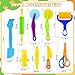 iShyan Dough Tools Play Set for Kids46 pcs Basic Dough Play Toys Includes Cutters Roller Rolling Pins Safety Scissors Plastic Knife Character Accessories - Image 4