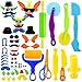 iShyan Dough Tools Play Set for Kids46 pcs Basic Dough Play Toys Includes Cutters Roller Rolling Pins Safety Scissors Plastic Knife Character Accessories - Image 2