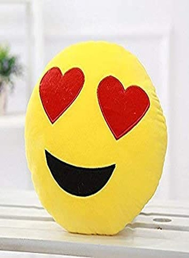 PICKKART PriMaryHome Cute Plush Smiley Round Face Pillow gift for Husband/ Wife/ Boyfriend/ Girlfriend/ Friends/ Love One - Soft Round Shaped Polyester Decorative Throw Giving Pillow (Yellow) - Image 2