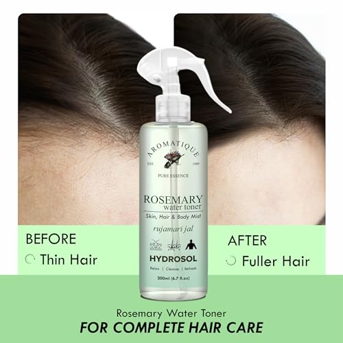 Aromatique Rosemary Water Hair Spray Pack of 2 (200ml Each) | Pure Natural Hydrosol Hair Mist for Scalp Care and Refreshing Hair Toner | Lightweight Daily Use for All Hair Types Men and Women - Image 2