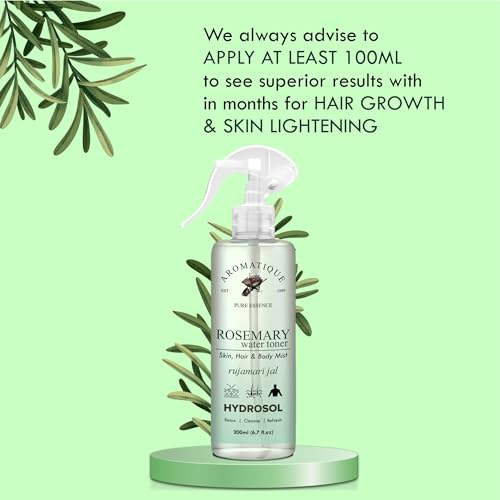 Aromatique Rosemary Water Hair Spray Pack of 2 (200ml Each) | Pure Natural Hydrosol Hair Mist for Scalp Care and Refreshing Hair Toner | Lightweight Daily Use for All Hair Types Men and Women - Image 5