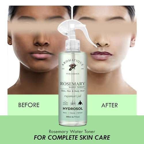 Aromatique Rosemary Water Hair Spray Pack of 2 (200ml Each) | Pure Natural Hydrosol Hair Mist for Scalp Care and Refreshing Hair Toner | Lightweight Daily Use for All Hair Types Men and Women - Image 3