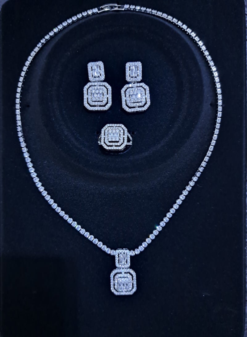 جولاري مجوهرات طقم عقد شكل قطرة - Image 1