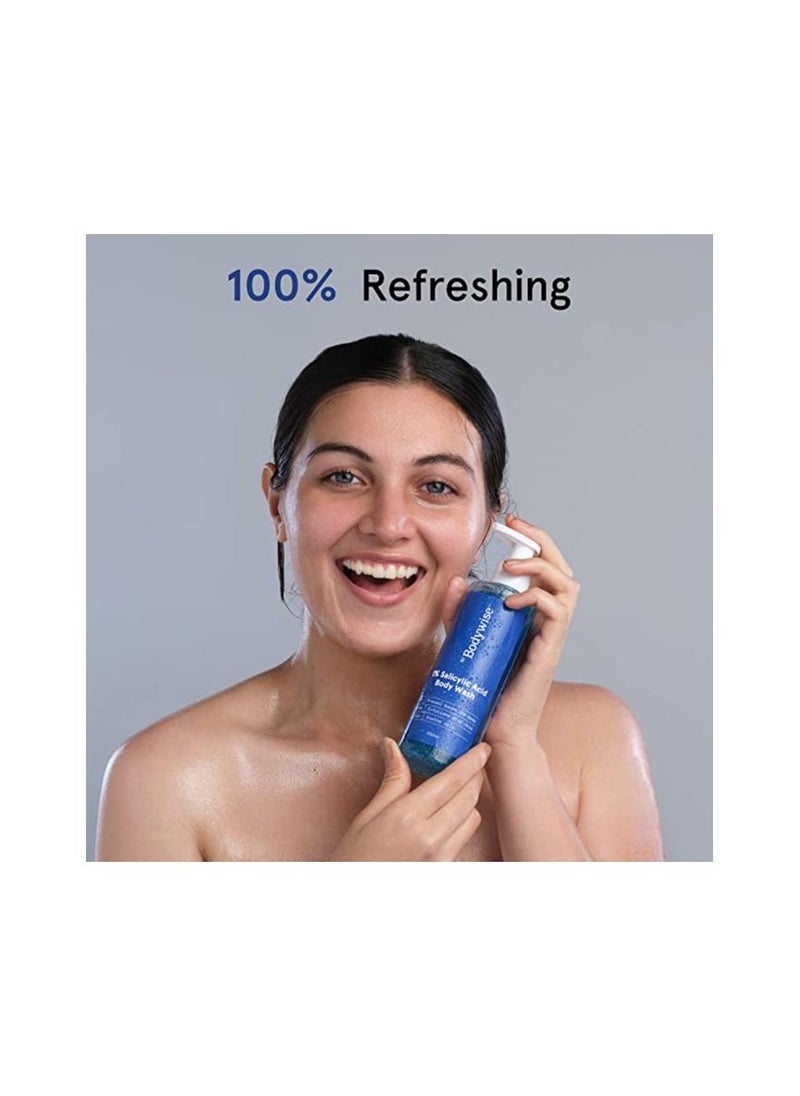 Bodywise - Bodywise 1% Salicylic Acid Body Wash 250*2ml    Prevents Body Acne & Gently Cleanses Skin - Image 1