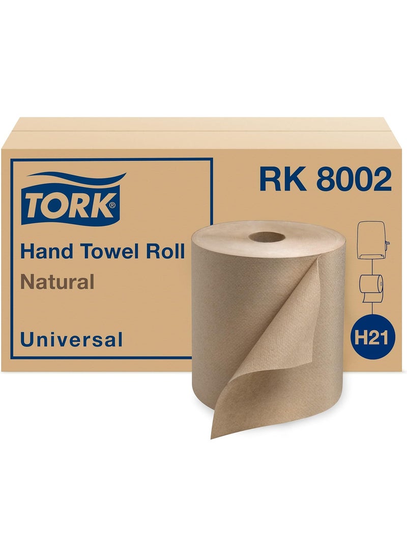 Tork Tork Natural Paper Hand Towel Roll H21 100 Recycled Fiber Universal Fit 6 Rolls x 800 Ft RK8002  - Image 1