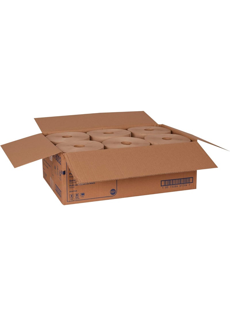 Tork Tork Natural Paper Hand Towel Roll H21 100 Recycled Fiber Universal Fit 6 Rolls x 800 Ft RK8002  - Image 5