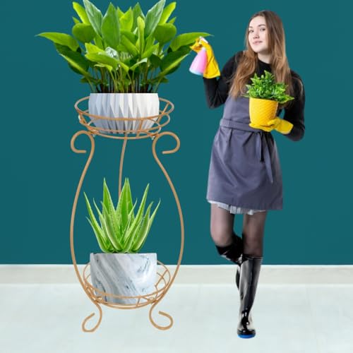 Bee Creative Plant Stand for Balcony Flower Pot Stand (2_POT_G) - Image 5