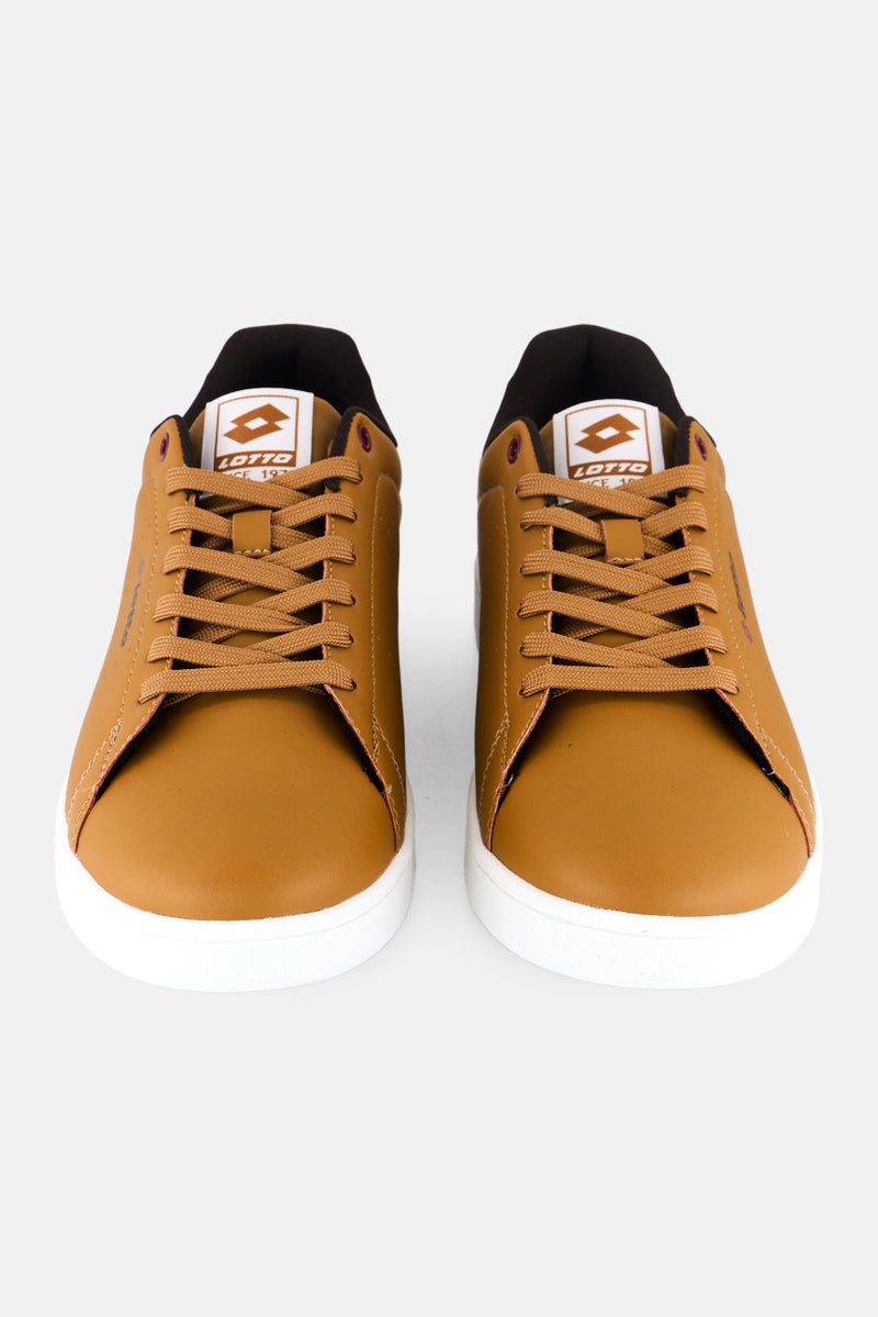 LOTTO Men Brand Logo Lace Up Casual Shoes, Tan  - Image 4