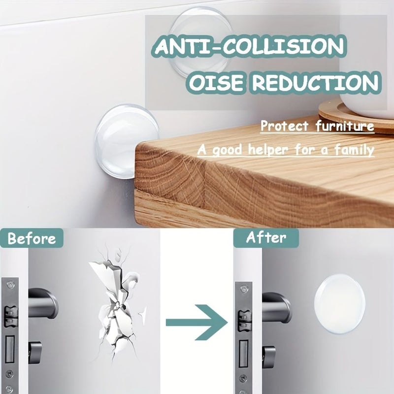 Self Adhesive Transparent Door Bumper Wall Protectors Noise Reduction Pads - Image 1