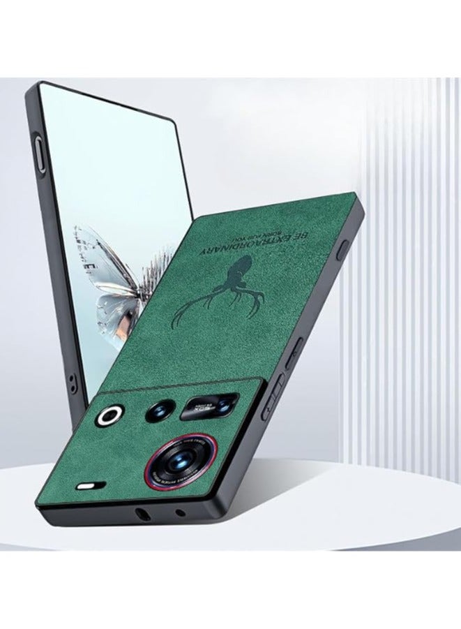 Leather Case Compatible with ZTE Nubia Z70 Ultra, Cartoon Deer Head Vegetarian Skin Full Protective Shell Cover with Seismic and Anti Fall Cover for ZTE Nubia Z70 Ultra - Image 2