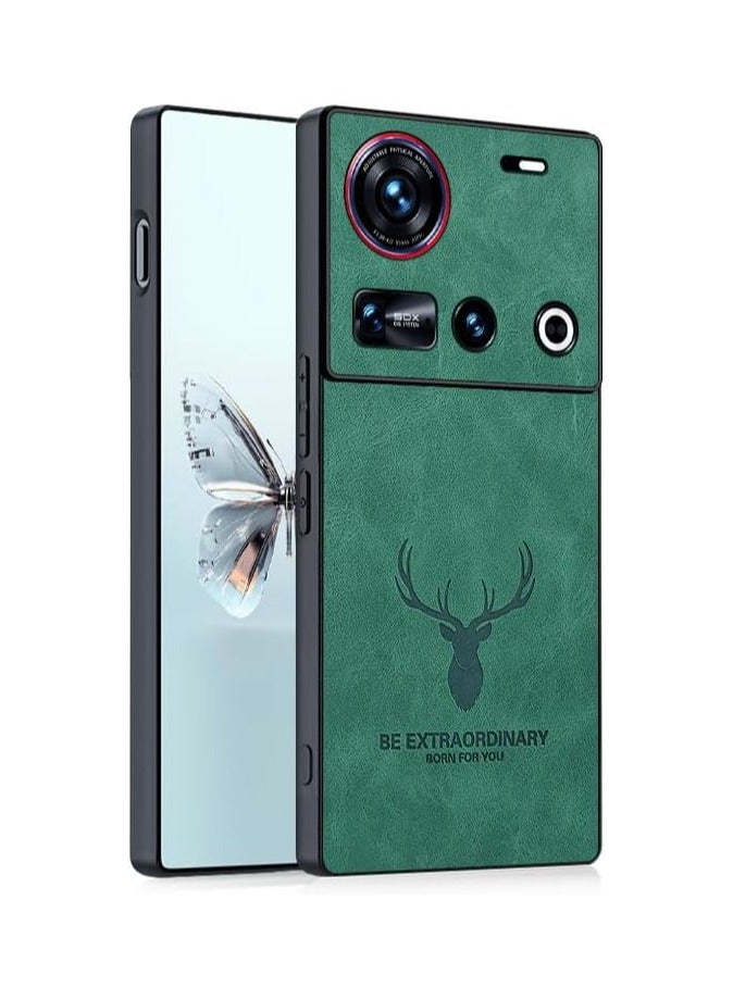 Leather Case Compatible with ZTE Nubia Z70 Ultra, Cartoon Deer Head Vegetarian Skin Full Protective Shell Cover with Seismic and Anti Fall Cover for ZTE Nubia Z70 Ultra - Image 1