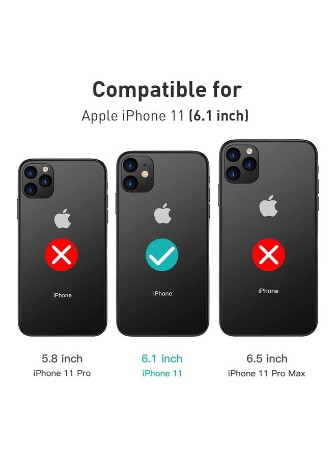 ICS Tempered Glass Screen Protector For Apple iPhone 11 Clear/Black - Image 2