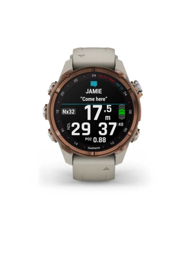 GARMIN Descent Mk3I  - 43 Mm - Up To 10 Days Of Battery Life - 1.2" Inch Amoled Display, Scratch Resistant, Sapphire Crystal, Heart Rate Monitor, Stress Tracking, Dive Features, Advanced Gps Features, Ios And Android Compatible Bronze - Image 2