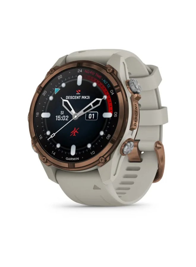 GARMIN Descent Mk3I  - 43 Mm - Up To 10 Days Of Battery Life - 1.2" Inch Amoled Display, Scratch Resistant, Sapphire Crystal, Heart Rate Monitor, Stress Tracking, Dive Features, Advanced Gps Features, Ios And Android Compatible Bronze - Image 1