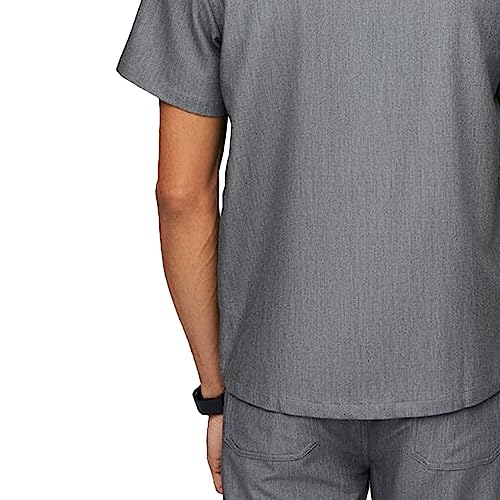 FIGS Chisec Three-Pocket Scrub Top for Men – Graphite, XL - Image 3